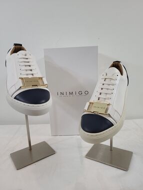 Inimigo Men's White & Blue Sneakers EU 41 US 8 Genuine Leather $225